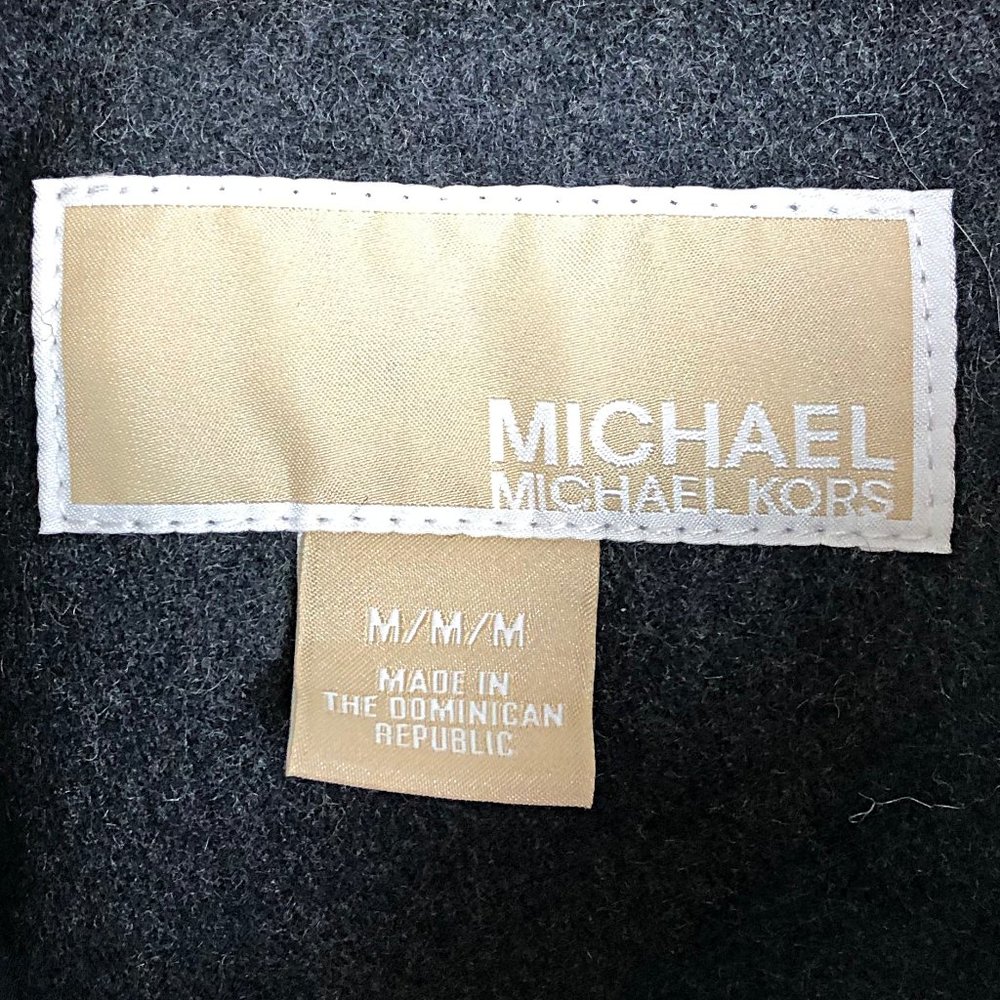 Michael Kors Charcoal Double-Breasted Wool Peacoat - Picture 8 of 11